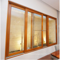 brown color aluminum windows with grills design